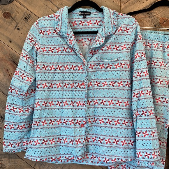 Valerie Bertinelli Flannel Snowflake Sleep Set S - Picture 2 of 8